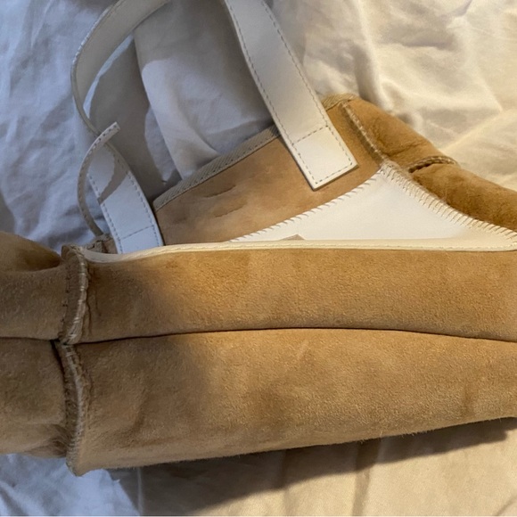 UGG Tan and Cream/White Women's Shearling-Sheepskin Mini Bag - Picture 12 of 16